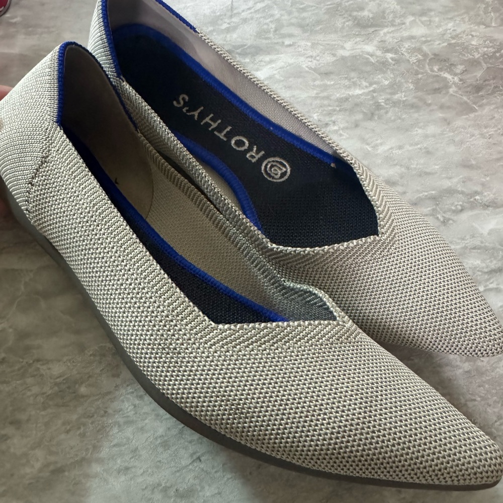 Rothy’s The Point Flats Taupe Gray Knit Women’s 8